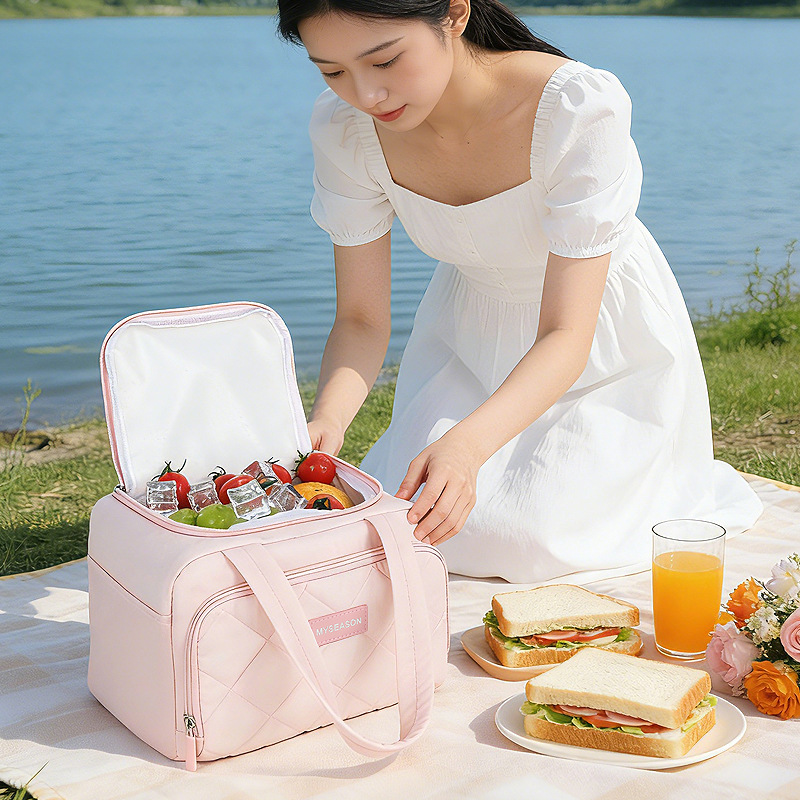 Nueva bolsa de almuerzo portátil de alta belleza, bolsa de almuerzo de aislamiento, bolsa de viaje de chicas