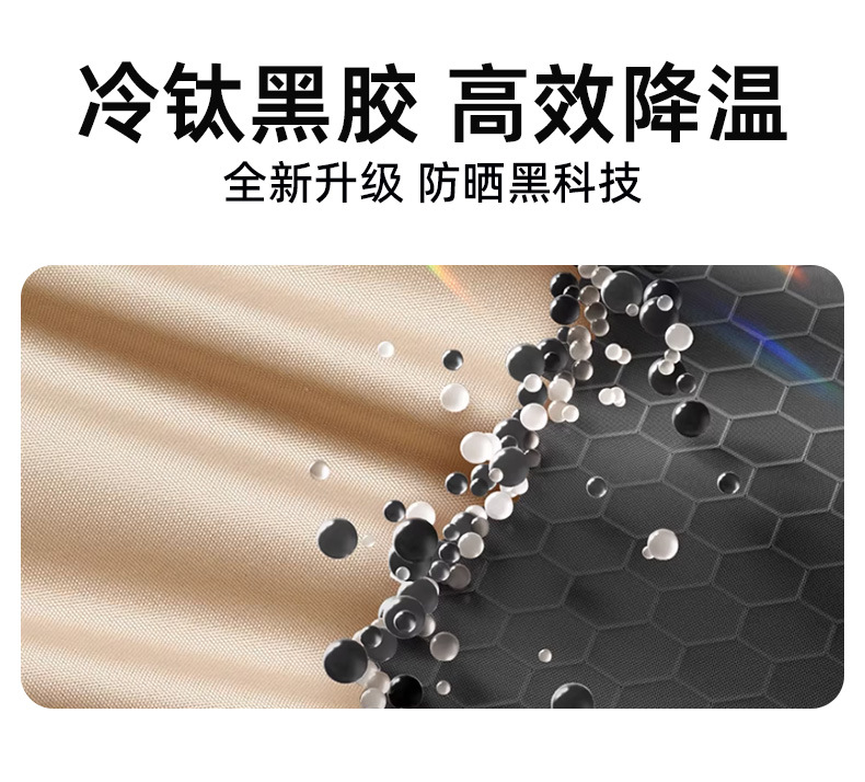 Quick Setup Black Vinyl Six-Claw Canopy Side Tent Car Sunshade Outdoor Sun Protection Camping Essential