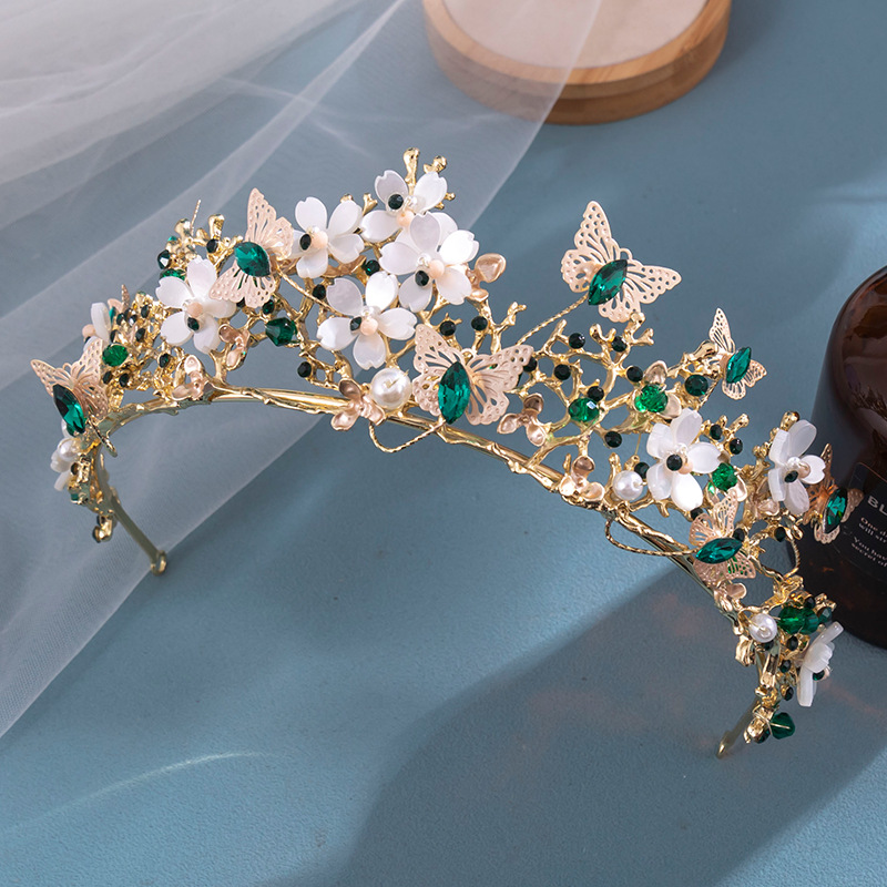 Crown, Flower Pattern Women's Gender Women's Elegant Bridal Streetwear Crown Flower Alloy Plating Inlay Rhinestones Hair Band