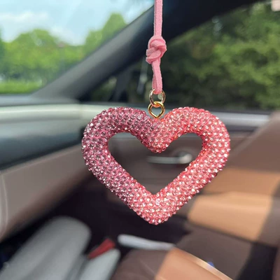 Amazon Clay Diamond Love: Car hanging - pink-love-rope