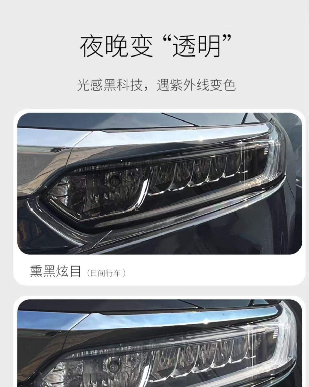 Suitable for Toyota Asia Dragon Rav4 Camry Light-Controlled Color-Changing Blackened Headlight Film Tpu Rear Light Color-Changing Film