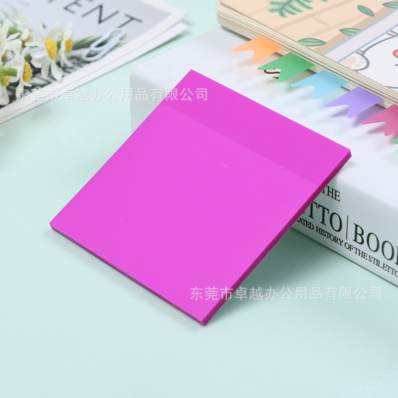 Bloc de notas colorido fluorescente para mascotas, fuerte viscosidad, impermeable, transparente, nota adhesiva, ladrillo adhesivo de índice de alto valor para estudiantes