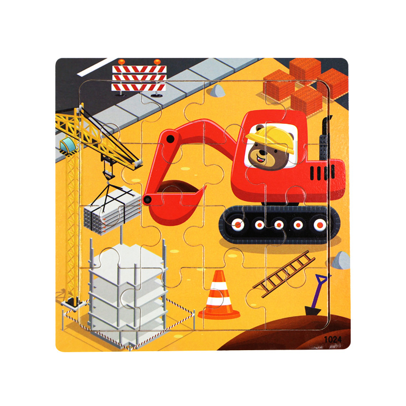 16 piezas de puzzle de madera para niños animales dinosaurios dibujos animados puzzle plano de madera para bebés de educación temprana juguetes de inteligencia image 29