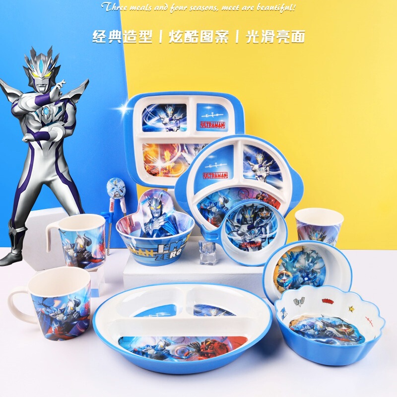 Syro Altman Boys Tableware suit Dinner Plate Split Plate Milk Cup Dining Bowl Porridge Bowl New Anti-scalding