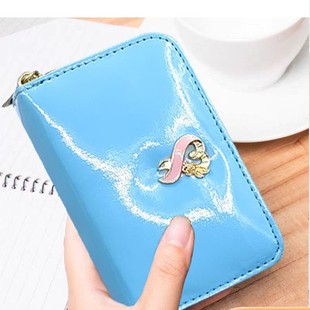 Cross-border 2024 anti-theft brush double zipper card bag large capacity ladies business card bag bank card storage coin purse wholesale