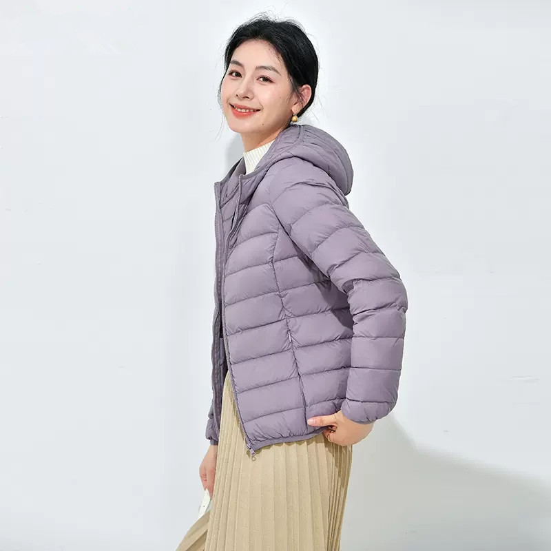 [Yichen] 2026 Winter Thin Casual Hooded down Jacket for Women, Simple Short Korean Style Fashionable Women's Model