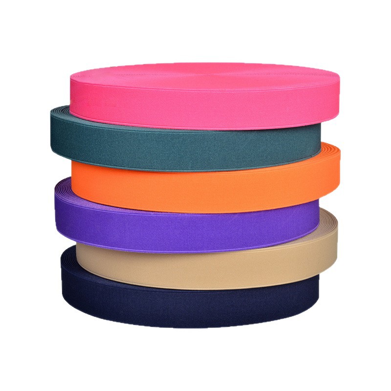 Cinturón elástico de poliéster color, bolsas, zapatos, tiras elásticas gruesas, cinturón elástico plano sin lanzadera, cinturón elástico de alta velocidad