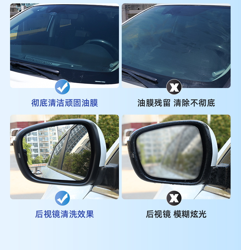 Car Glass Oil Film Remover, Third-Generation Crystal Coating Water-Repellent Cleaner, 100ml Oil Film Wiper