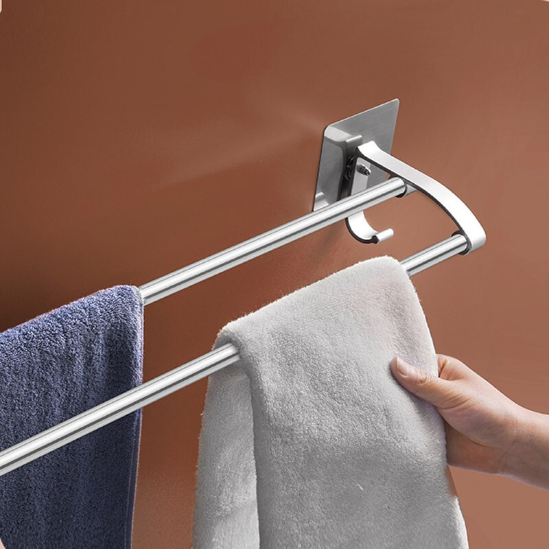 Toallero sin perforaciones toallero de baño espacio de baño Toalla de aluminio barra colgante toallero de pared