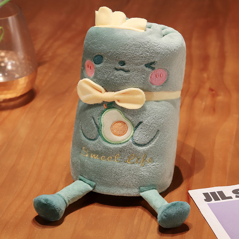 almohada edredón de doble uso oficina siesta de aire acondicionado manta de coral felpa sola manta pequeña montada en coche