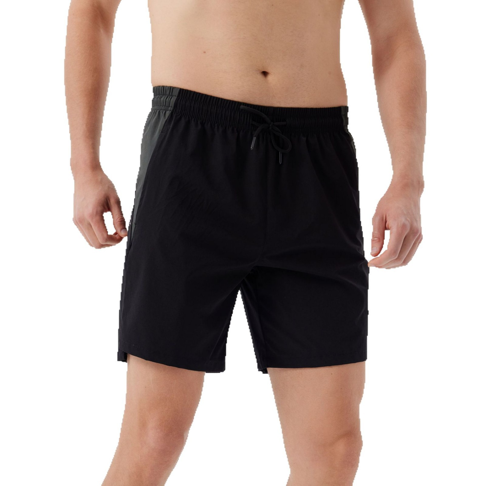 Pantalones cortos deportivos de color contrastante de empalme para hombres de verano frescos secos rápidos para correr Pantalones cortos de entrenamiento de tiro para hombres