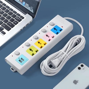 Factory Direct Sales Cross-Border British and American Standard Power Strips for Foreign Trade Multi-Switch Southeast Asia Thailand Vietnam European Standard USB Sockets