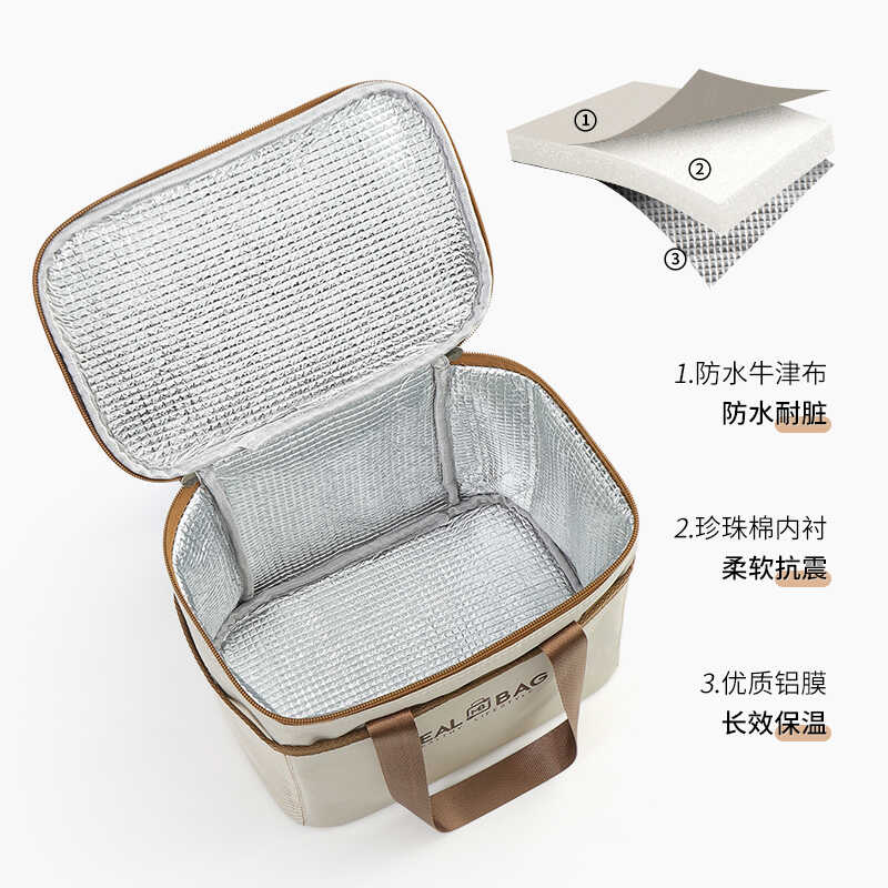 Nueva bolsa de aislamiento térmico de gran capacidad bolsa de aluminio de aluminio para estudiantes de oficina caja de almuerzo bolsa de aislamiento térmico impermeable portátil