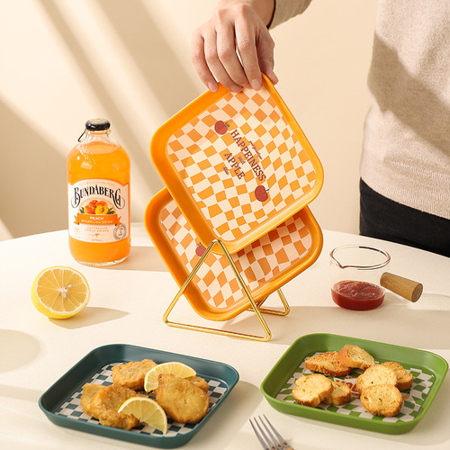 Bonescraper small plate food grade plastic bone scraper tray household fruit plate desktop waste plate snack plate original