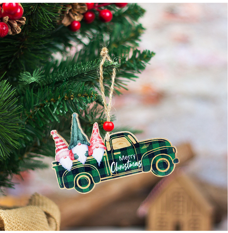 Christmas Fashion Car Wood Party Hanging Ornaments 1 Piece display picture 3