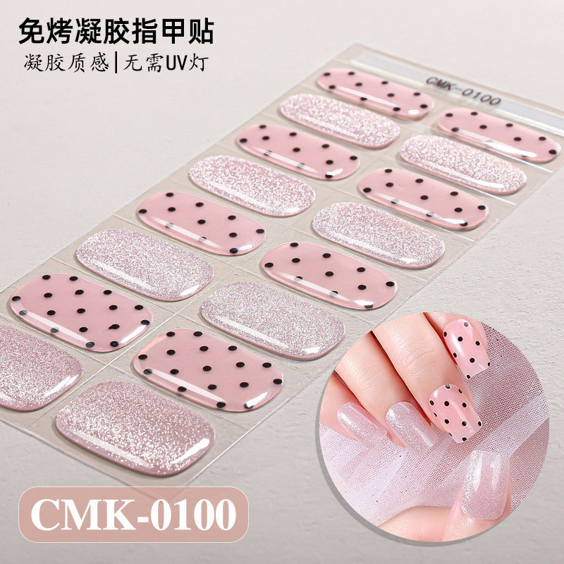 Zhengxiang 追跡ライト小型電球キャットアイノーベーク NO UV ネイルステッカークロスボーダーフラワーチェック柄水玉ジェルネイルステッカー|undefined