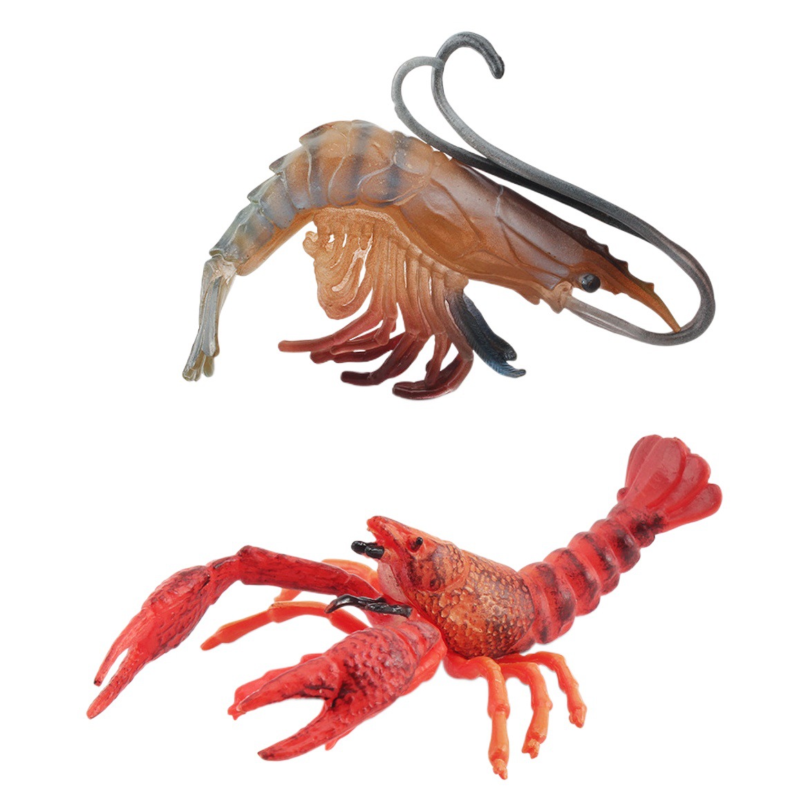 Simulación transfronteriza animal marino camarón de agua dulce modelo cangrejo de Río Rojo cangrejo de río camarón de cristal camarón de brazo largo adornos estáticos
