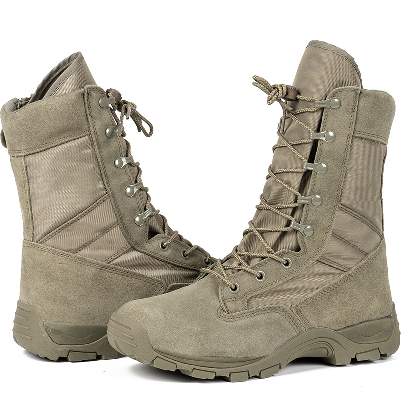 High-top combat boots Green desert boots Brown boots Light combat boots Training boots_voghion.com