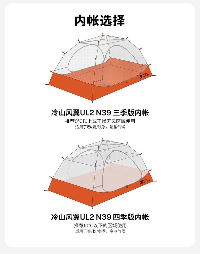Mugod Cold Mountain Wind Wing Ul N39 Tent for Hiking, Mountaineering, Outdoor Camping, High-Altitude Overnight Stays, and Protection Against Heavy Snow and Heavy Rain