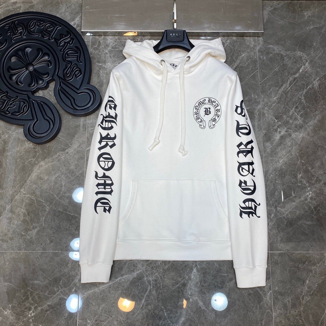 正确版Chrome Hearts21ss 梵文大花臂宽松百塔连帽卫衣男女同款