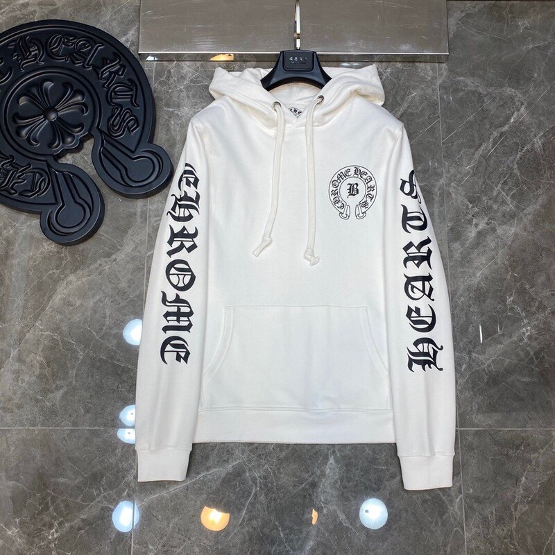 Correct Version of Chrome Hearts21Ss Sanskrit Large Flower Arm Loose Hundred Tower Hooded Sweatshirt for Men and Women