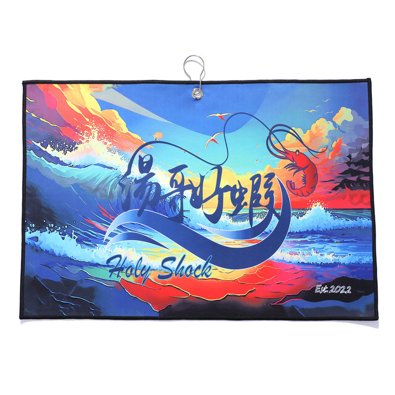 [fishing shrimp towel] coral fleece material digital printing pattern absorbent outdoor fishing hand wipe towel