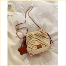 乌托邦小镇水桶包包夏季编织精致链条单肩2025小包新款古风爆款包