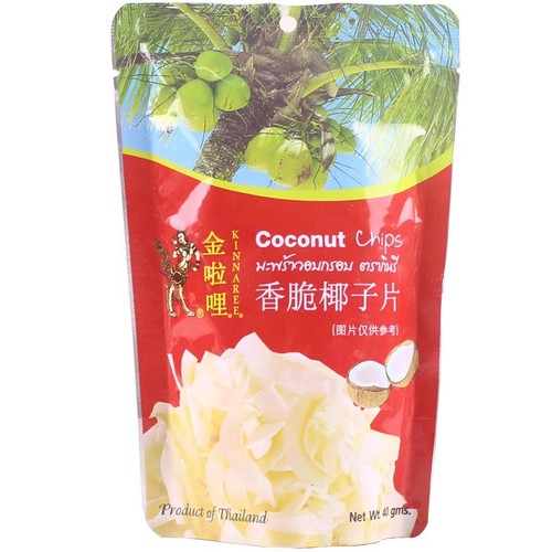 Jinlali crispy coconut flakes 40g imported from Thailand roasted coconut meat coconut flakes summer dried fruit snacks