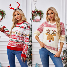 跨境外贸新款秋冬毛衣节日圣诞毛衣批发现货宽松成人毛衣源头厂家