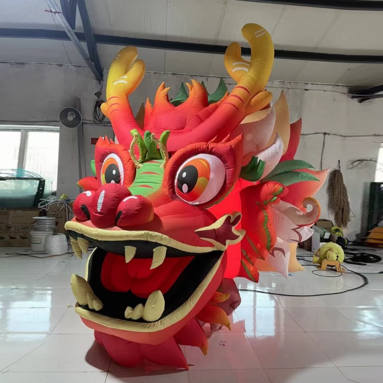 新年高仿真神龙气模装饰墙体户外装饰爬墙巨型充气龙年生肖美陈