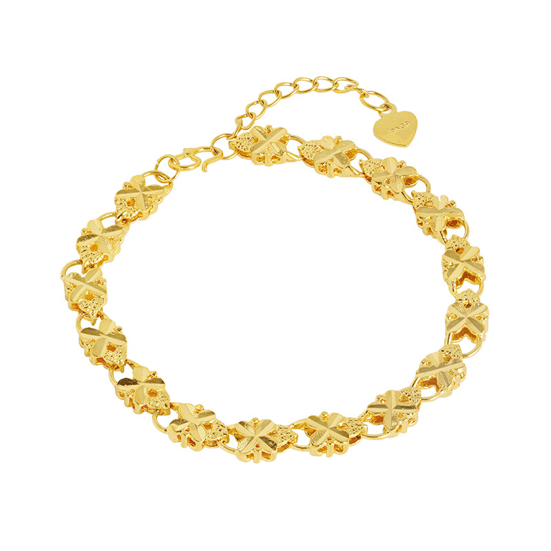Sand oro coche flor pulsera latón plateado joyería fresca nicho temperamento simple moda pulsera vivo caliente
