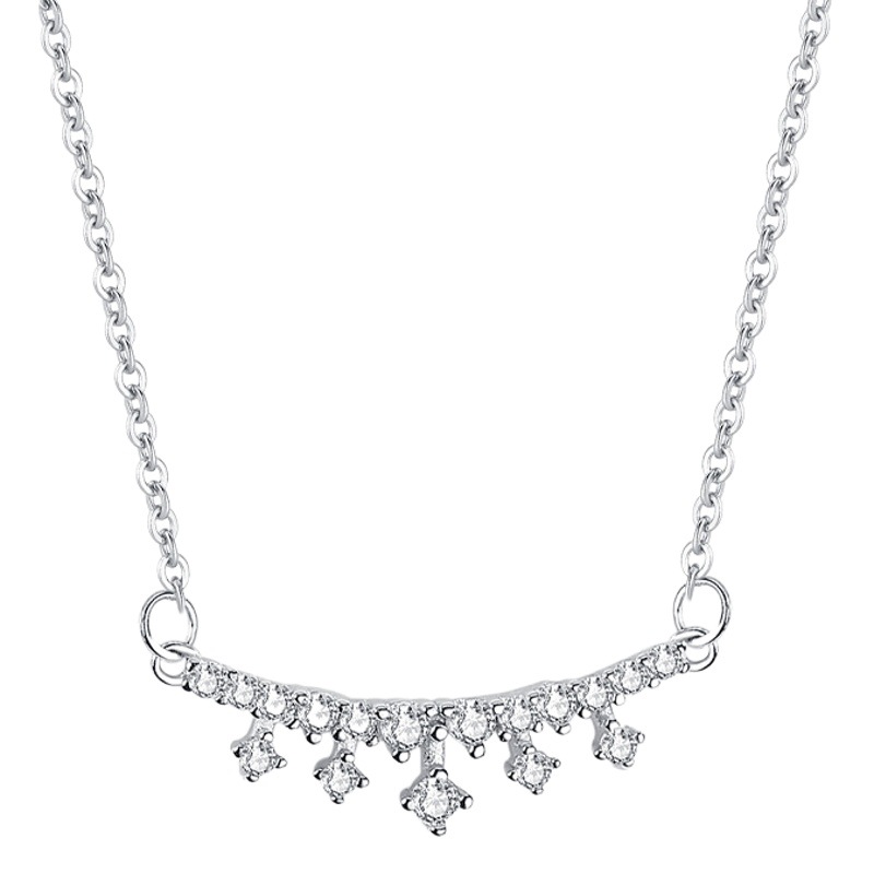 S925 collar de Estrella de plata esterlina de las mujeres de estilo coreano collar de circón fresco con diamante estrella joyería al por mayor