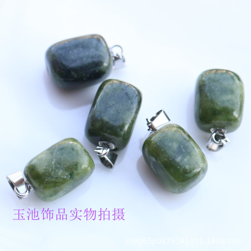 Colgante de cristal natural pequeño cuadrado rosa verde dongling ágata rojo colgante irregular pendientes collar accesorios diy