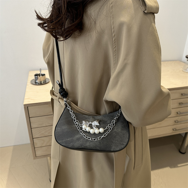 Bolsos para axilas, sentido del diseño femenino, nicho 2024, nueva moda, estilo popular de este año, bolso de mensajero de un solo hombro con lazo