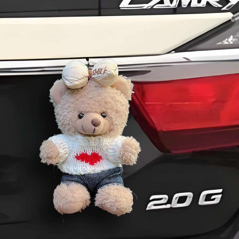 Colgante trasero de coche muñeco de oso de peluche lindo de dibujos animados decoración de maletero motocicleta decoración de bicicleta