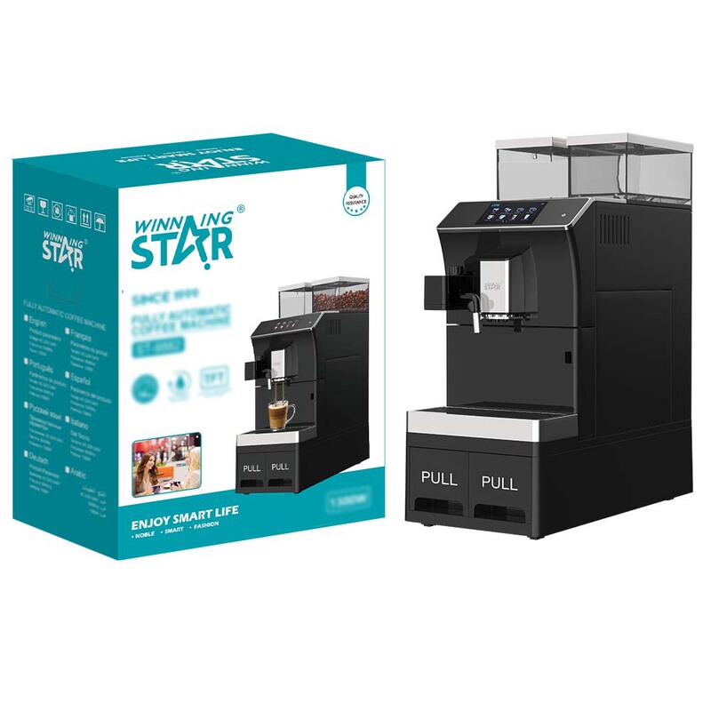 Winning Star cross-border business LCD screen automatic bean grinding steam milk foam pressure automatic coffee machine Winning Star cross-border business LCD screen automatic bean grinding steam milk foam pressure automatic coffee machine