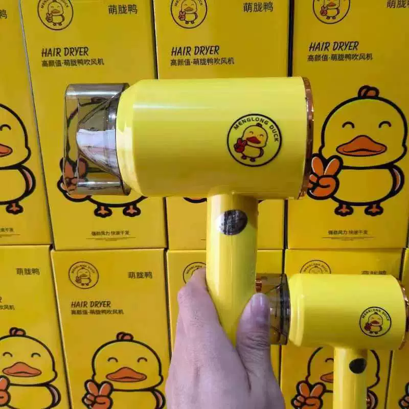 Portable Hair Dryer, Cute Duck Design, Hot & Cold, Compact for Home & Dormitory