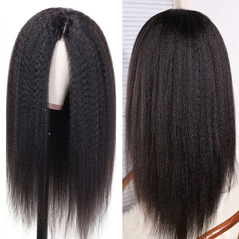 Cross-Border European and American T-Shaped Lace Front Wig for Women, Yaki Fluffy Long Synthetic Hair Wig, Factory Direct Sale, Exotic Style