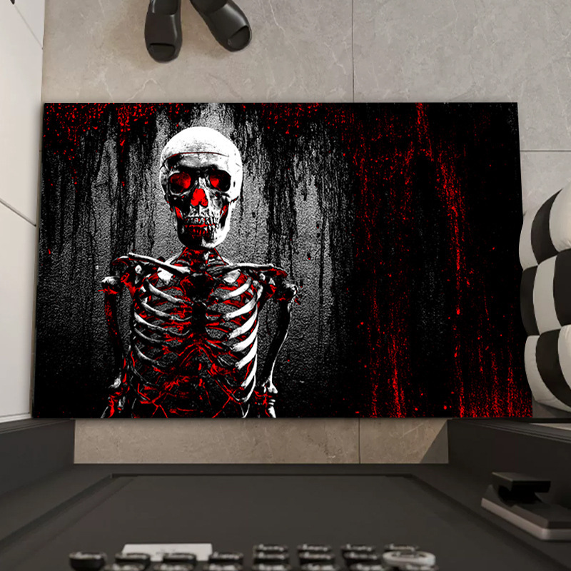 Fábrica transfronteriza alcantarilla cubierta de alcantarilla alfombra de payaso estera de la puerta de Halloween cráneo diseño fantasma cara estera del pie estera del baño