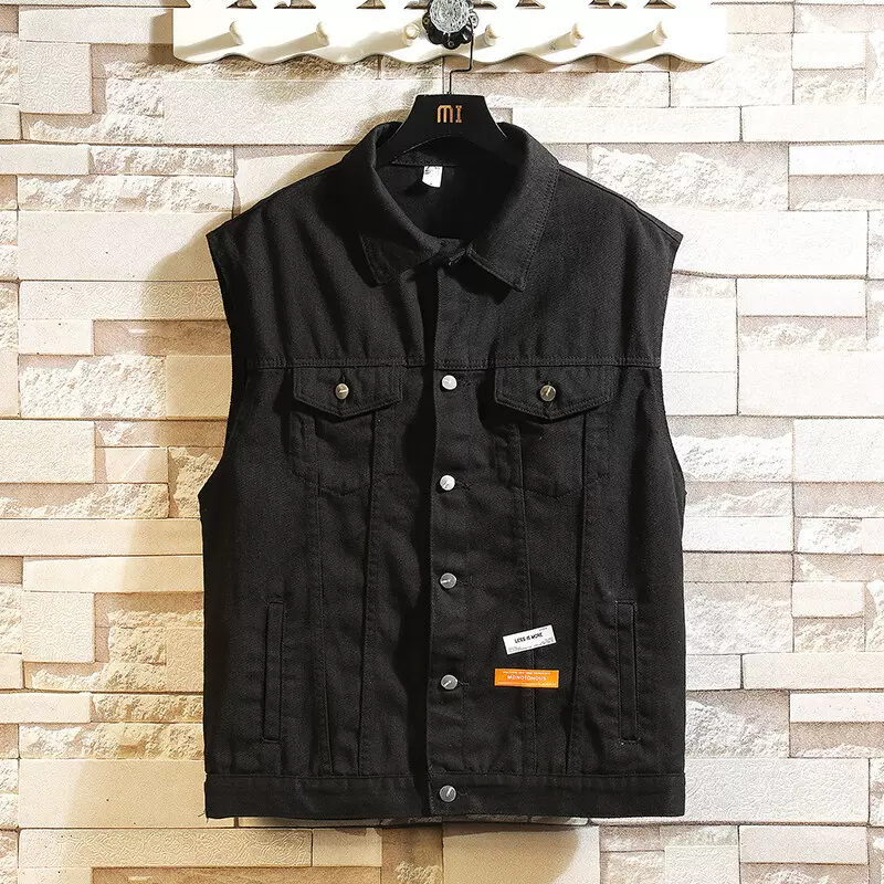 2025春季新款无袖宽松牛仔马甲男时尚外搭叠穿坎肩背心无袖外套