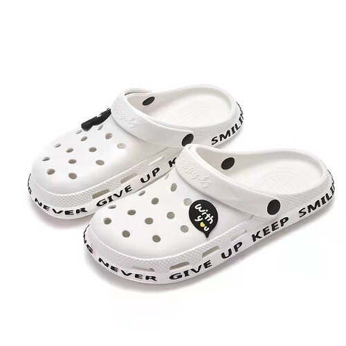 Women's Men's Garden Shoes Parent-child Couple Ins Beach Shoes Korean Style Open-toe Slippers Anti-slip Slippers with Caps