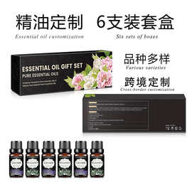 跨境外贸精油套盒10ml6支装 芳疗按摩护理室内香薰纯植物单方精油