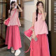 in stock Pregnant Women's Design Sense Striped Loose Irregular Sleeveless Shirt Skirt Women's Summer New Fashion suit