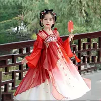 Hanfu Girls Китайский детский костюм 2025 Новый супер фея Тан костюм старинная девушка принцесса платье