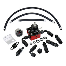 可调通用燃油压力调节器 带压力表+AN6燃油管+头套装汽油调压阀