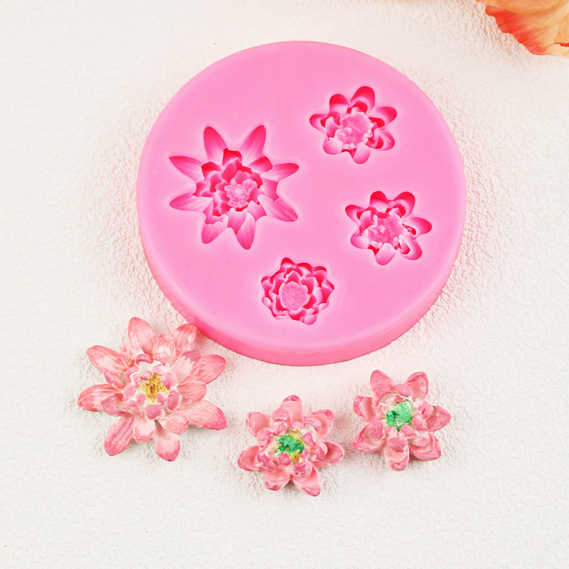 Hornear Lotus fondant molde de silicona mousse pastel decoración DIY hecho a mano chocolate epoxi