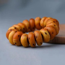 新中式珠子老蜜蜡原石算盘珠手串琥珀随型车轮珠文玩手链直播货源