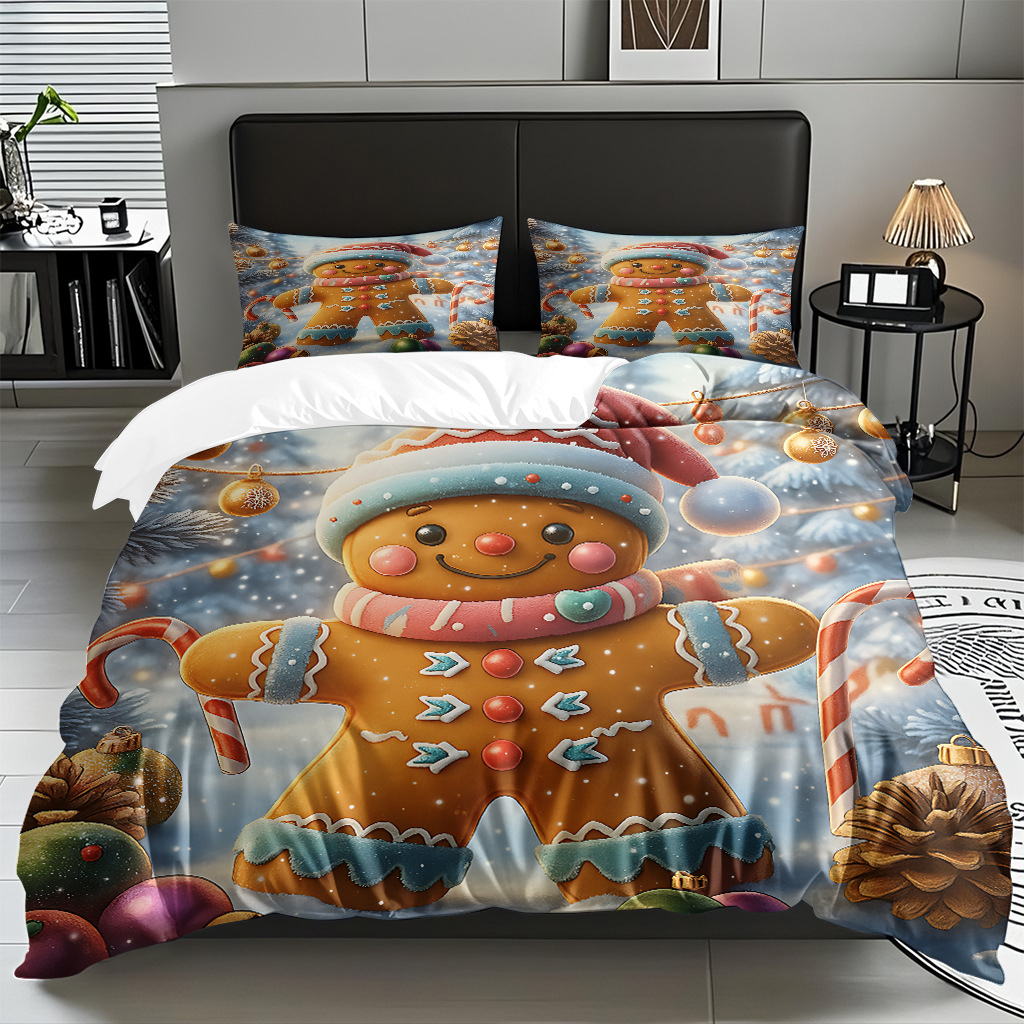 Impresión digital 3D Kit de colcha de navidad muñeco de nieve alce piel fábrica de textiles caseros directa TEMU / JIT