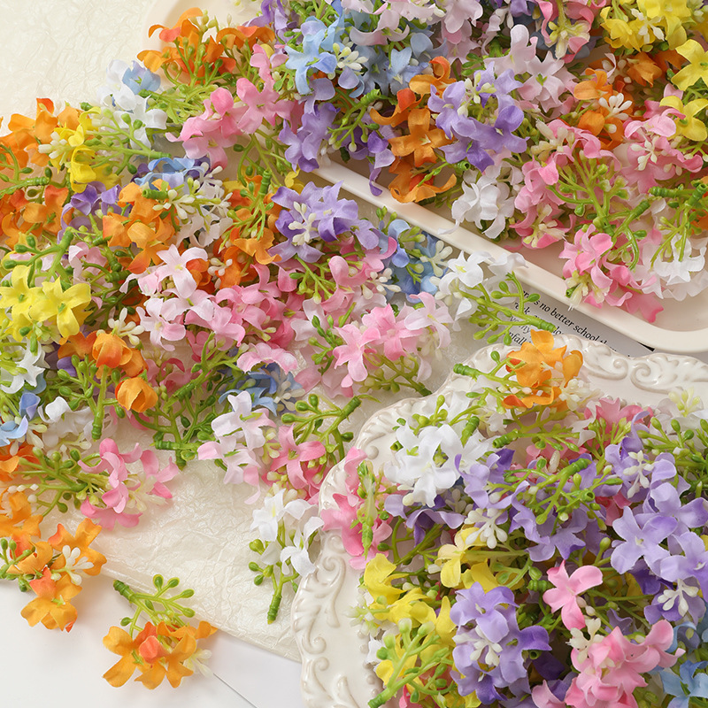 Artificial Flower Cross Flower Osmanthus Head DIY Qianlixiang Artificial Flower Hairpin Flower Headdress Material Accessories Home Gift Box Decoration