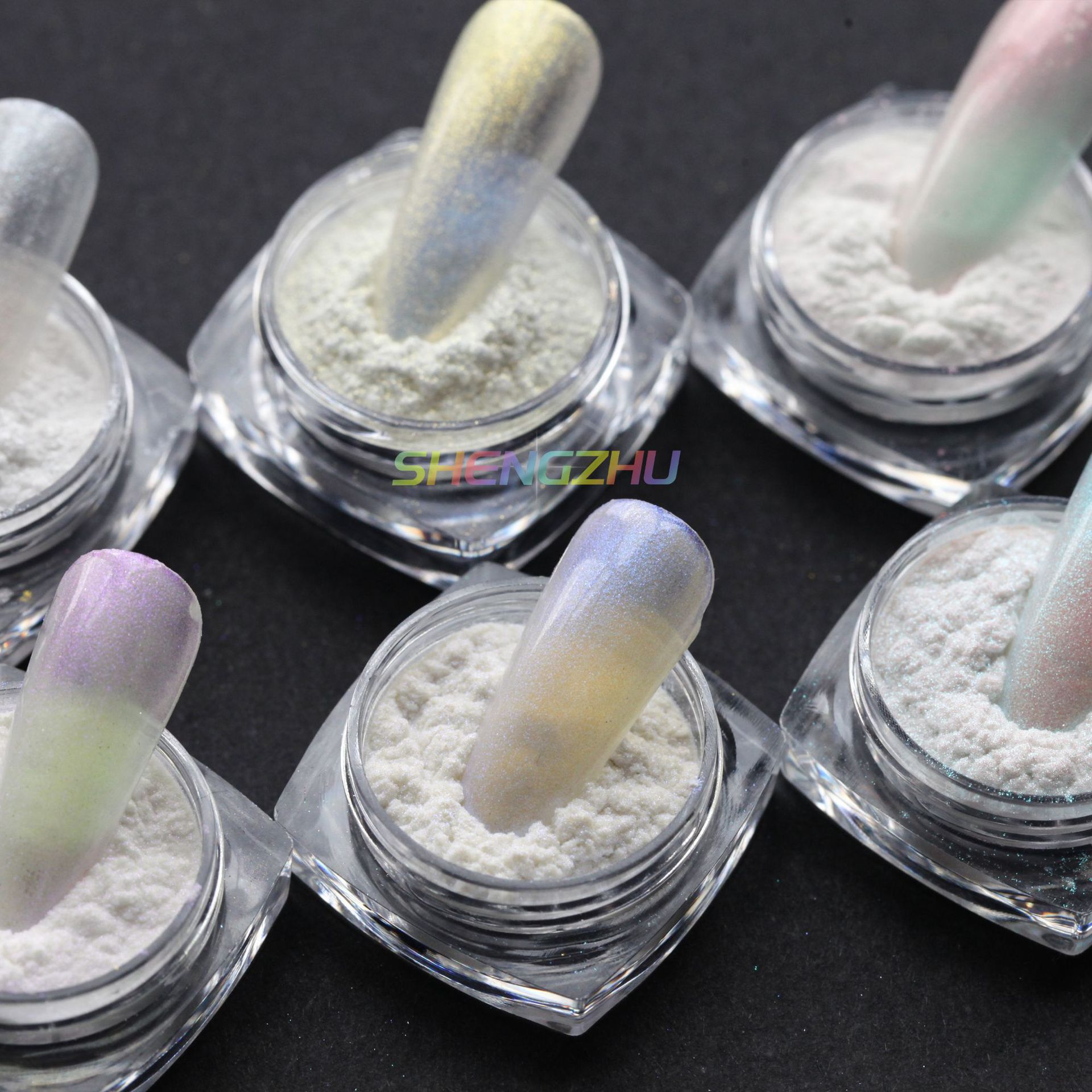 高光高透玻璃基材钻石幻彩珠光粉 高色浓偏光粉超闪七彩闪粉颜料